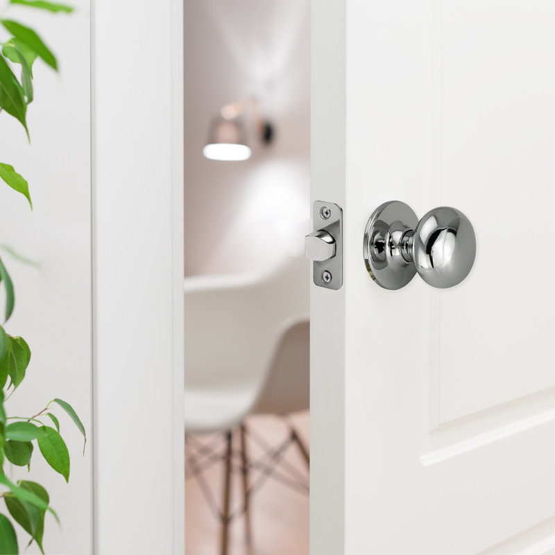 Bouton de porte de passage Cambridge, Chrome poli
