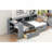 Wood Platform Bed With Storage Shelves, Drawers, Charging Station And Upholstered Headboard-2121483025-2121483026