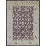 Ziegler Wool Oriental Area Rug in Plum/Light Green