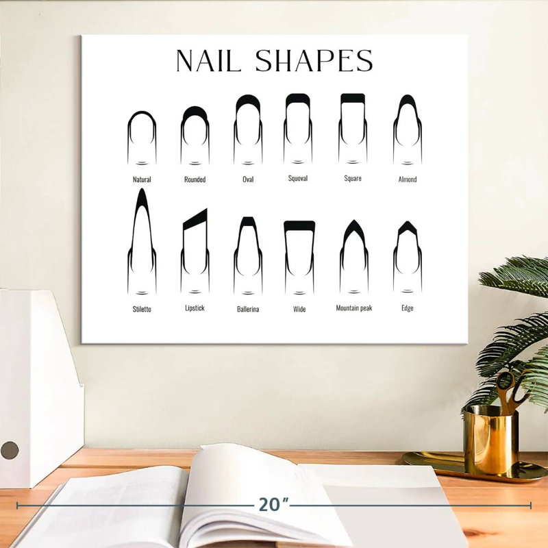 " Nail Shapes Chart " by Bryson D, 12" H x 15" W x 1.25" D