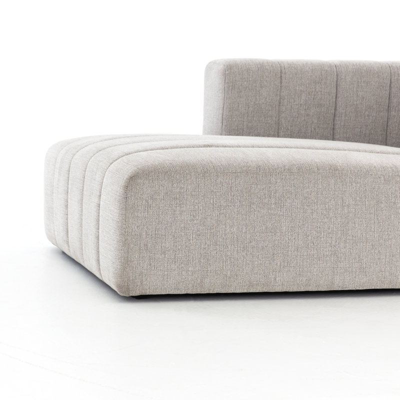 Channeled Laf Chaise Piece, Left Hand Facing, Light Gray Napa Sandstone