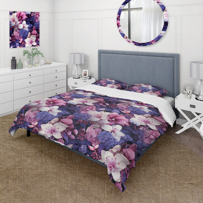 Literie Orchid Twilight, Housse de couette pour très grand lit et 2 très