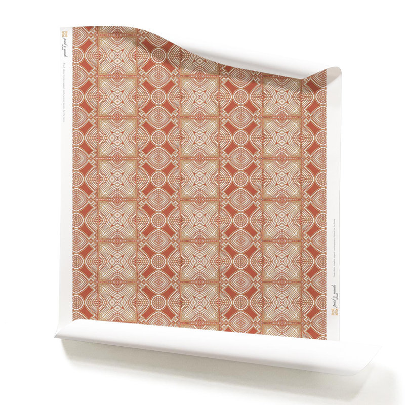 Ruguri (moyen) | Papier peint à carreaux , Rouge / beige / brun clair