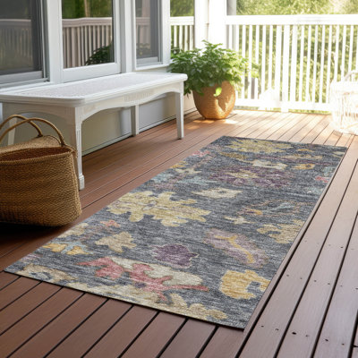 Machine Washable Indoor/Outdoor Cicel ACN1108 Blue Rug