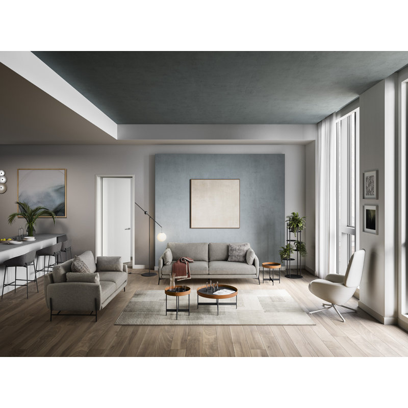 Le Marais Upholstered Sectional, Right Hand Facing, Gray Acrylic