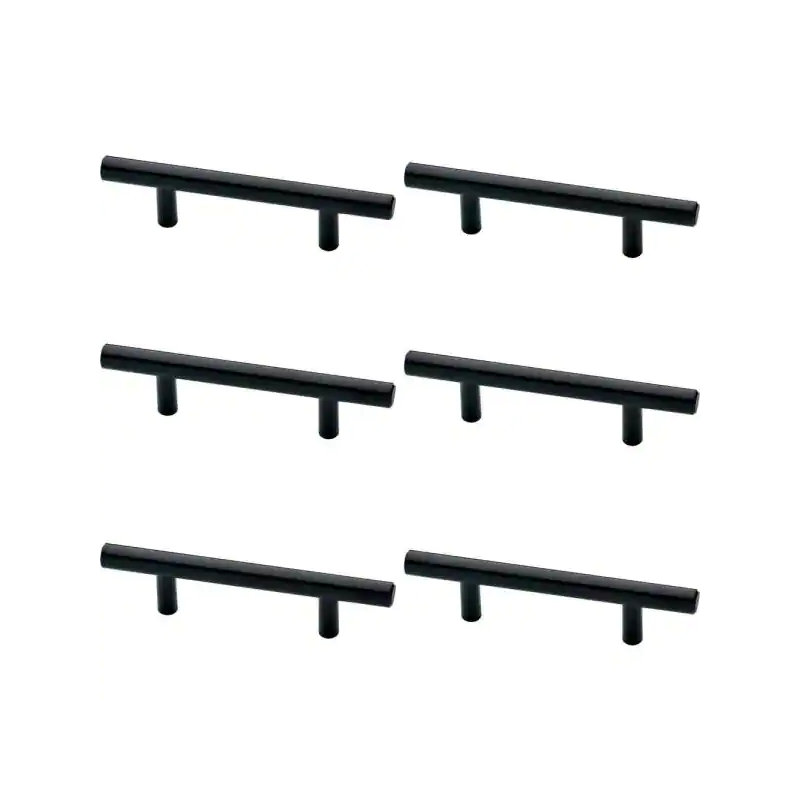 (6-Pack) 3" Bar pull Flat Black