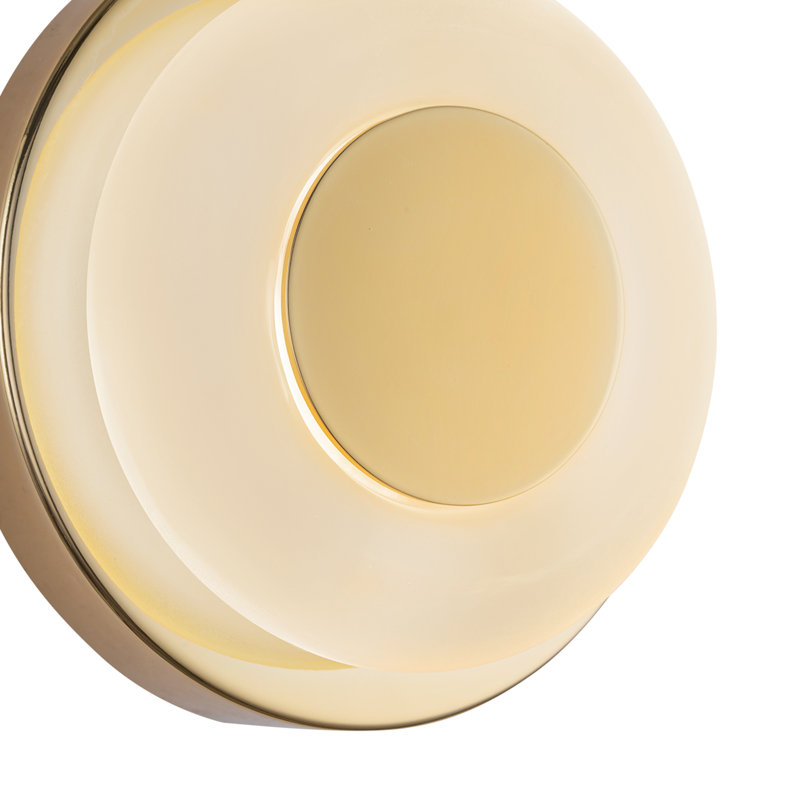 Stephord 1 - Light LED Flush Mounted Sconce, Frosted Glass, Gold, White