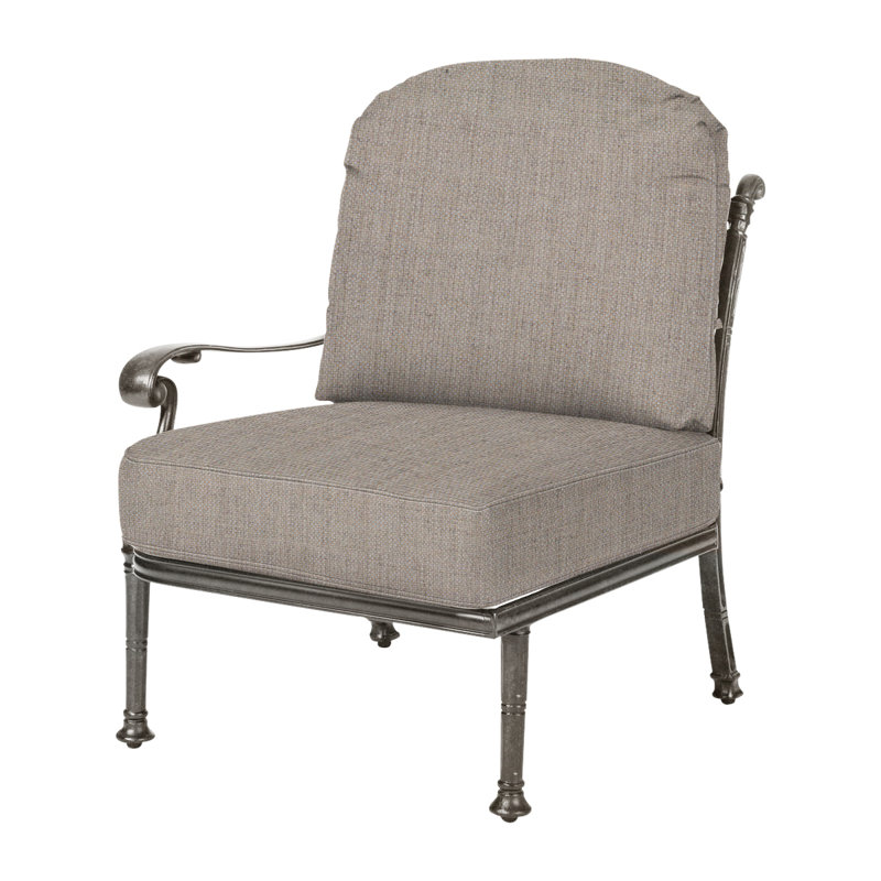 Florence Cushion Right Arm Lounge Chair, Cast Ash Sunbrella® Plainweave, Desert Bronze