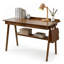Bureau d'écriture en bois massif pour bureau personnel, bureau d'ordinateur contemporain à finition noyer pour petits espaces