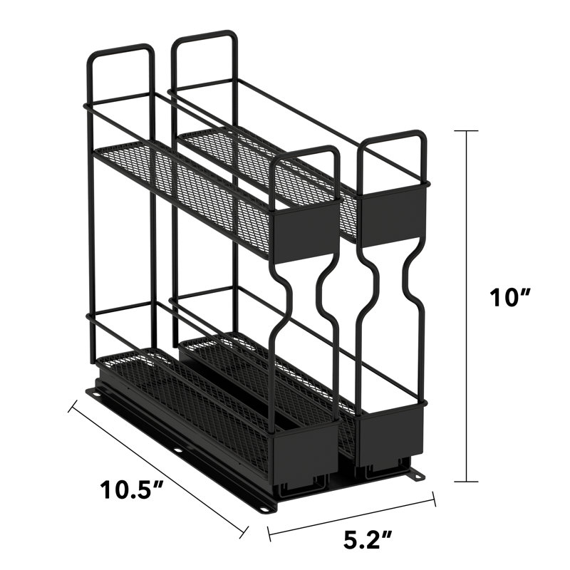 Étagère à épices coulissante à 2 niveaux pour armoire, organisateur d'assaisonnements coulissant robuste avec étiquettes, 2 tiroirs