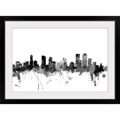 «Denver Colorado Skyline» par Michael Tompsett, impression