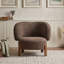 Fauteuil d'appoint à oreilles rembourré avec assise coussinée et pieds en bois massif-1265818765