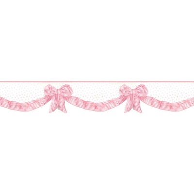 Azaz Pink Striped Bows Border