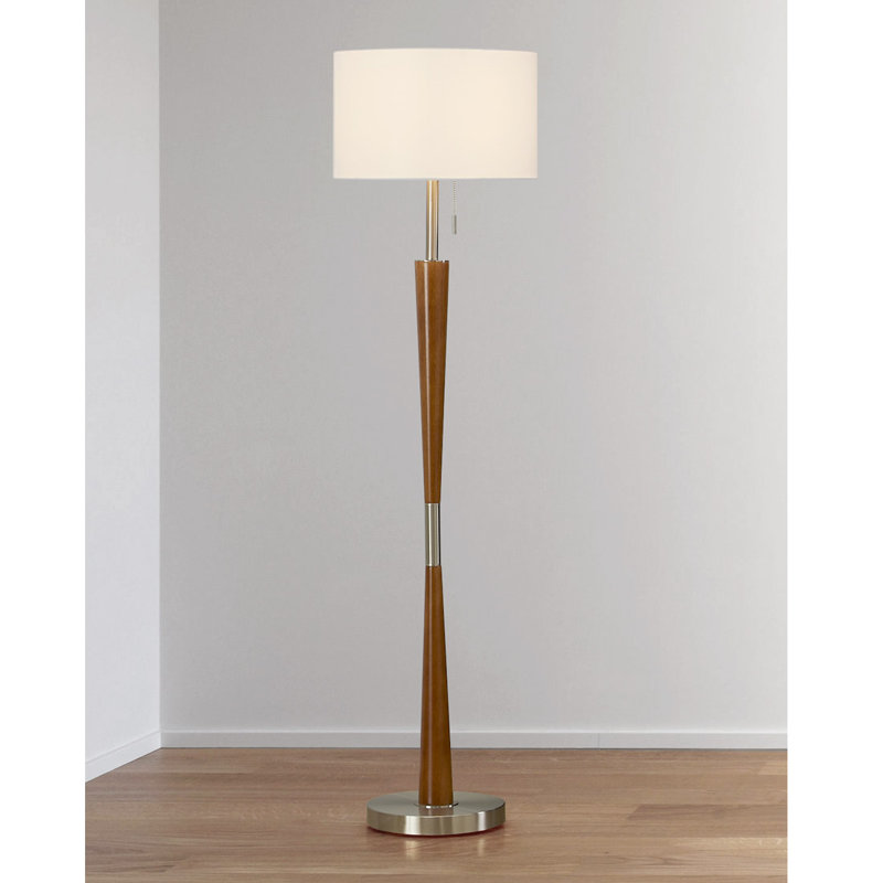 Lampe sur pied 61 po Shisler, Nickel brossé