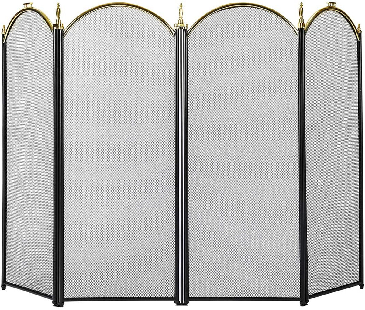 Mercer41 Jacksonville 4 Panel Bifold Iron Fireplace Screen & Reviews ...