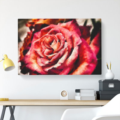 Pink Rose Flower Vol.4 - Wrapped Canvas