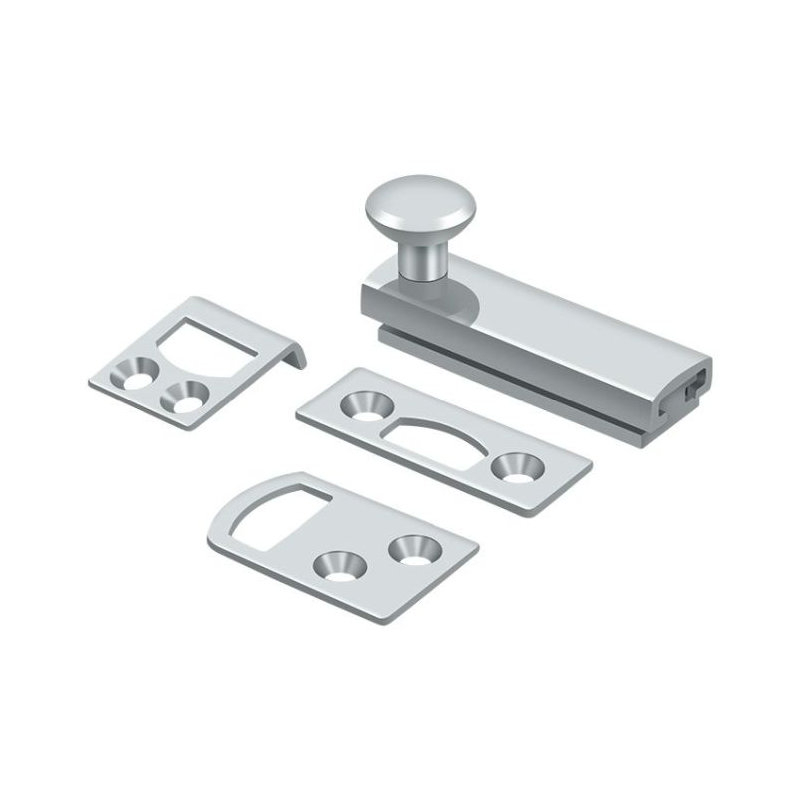 Boulon de surface 2 po Deltana 2SBCS26, vis dissimulée, chrome HD poli, Chrome poli, H 1,9375 po x l 2 po x P 1,5625 po