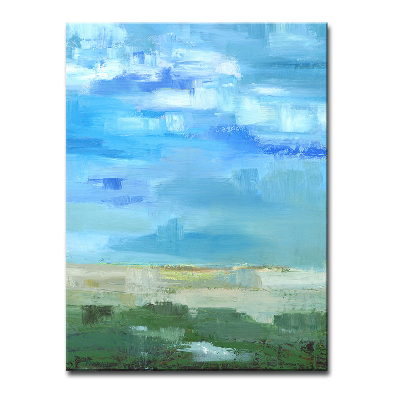 «Bright Blue I» par Dana McMillan, reproduction d'art sur toile tendue, H 16 po x l 12 po x P 1,5 po