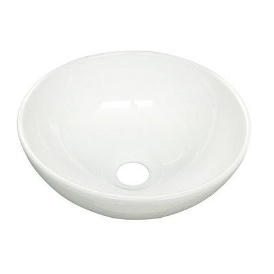 White Round Above Counter Bathroom Sink Ceramic Vanity Vessel Sink