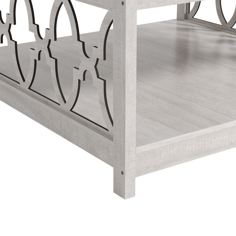 Chessani Square Coffee Table with Storage, Dusty Gray Oak