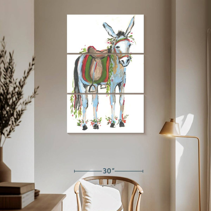 Âne de Noël Brampt I, H 65 po x l 42 po
