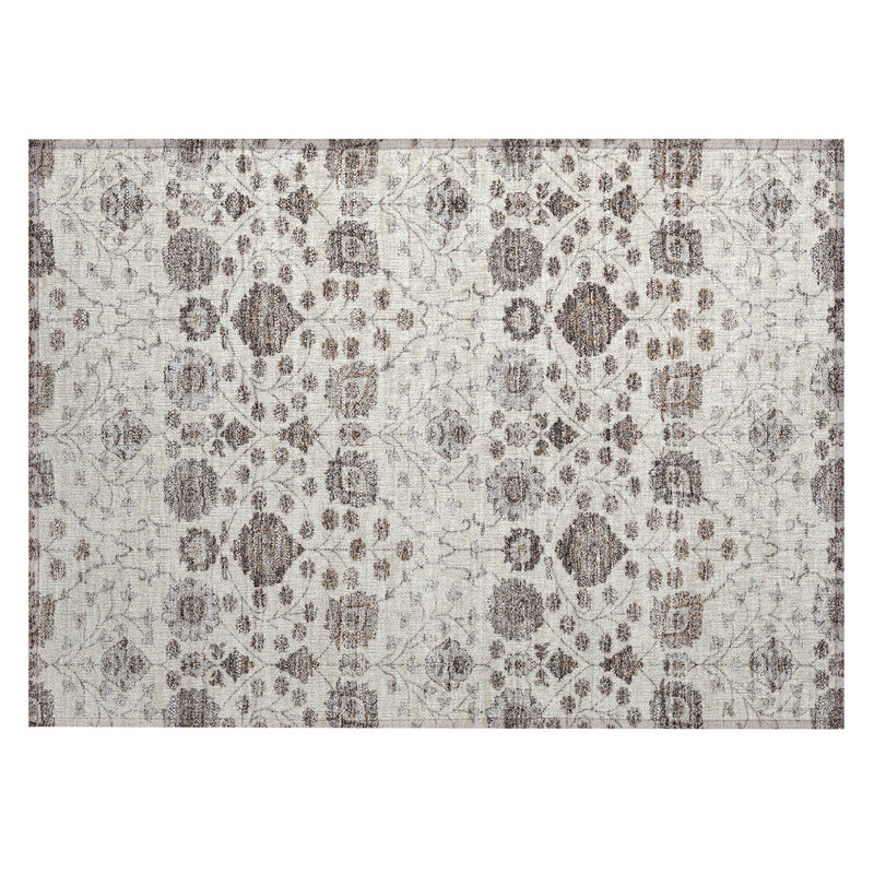 Ivory Rectangular Easy Care Synthetic Washable Rug 30" x 20"