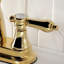 Robinet de salle de bain central à 4 poignées à 3 trous à fixation sur le comptoir avec laiton escamotable Kingston-28237111
