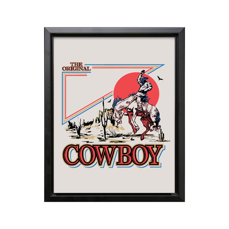 The Original Cowboy No2, Black Framed, Canvas, 08"H x 10"W