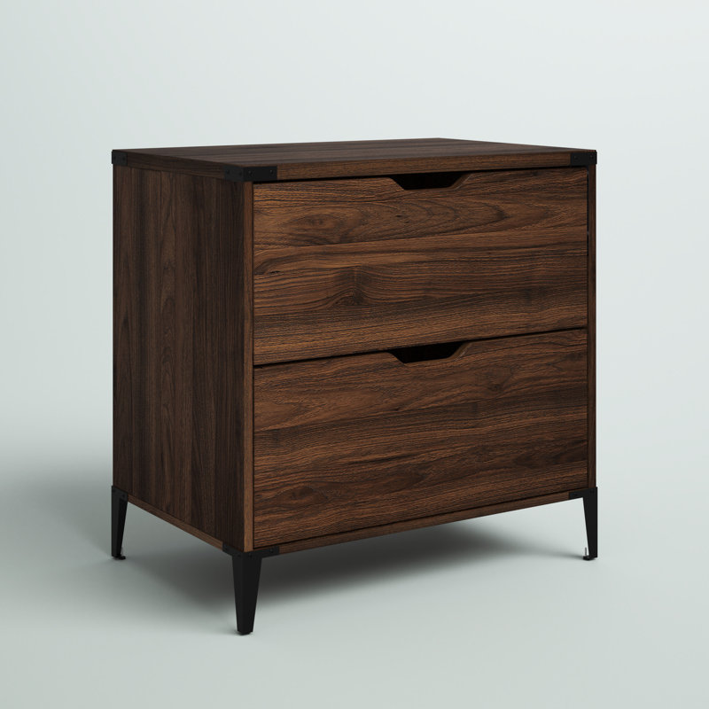 Adamas 30'' Wide 2 -Drawer File Cabinet, Dark Walnut