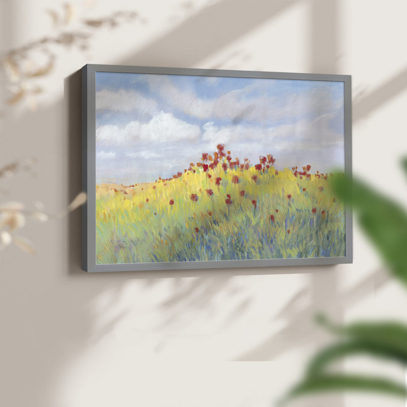 Summer Breeze Meadow II -Framed Print - Restickable, H 16 po x l 20 po, Gris