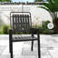 Ensemble de 4 chaises de patio pour l'extérieur, chaises de patio avec structure en métal, chaises d'extérieur robustes avec accoudoirs pour le jardin, la piscine, la cour, la pelouse, noir-937039996-937039986