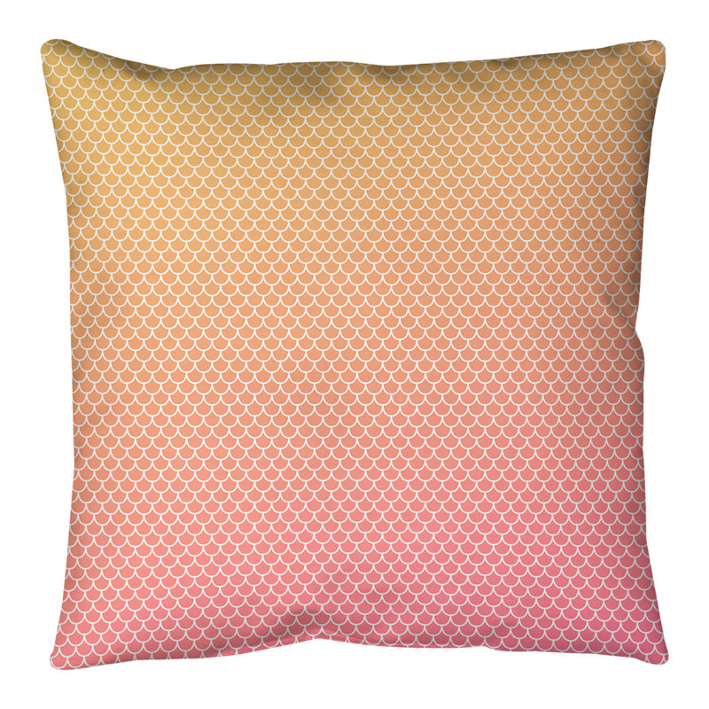 Housse de coussin carrée et insert, H 20 po x l 20 po, Jaune / Rose, Duvet synthétique