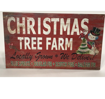 The Holiday Aisle® Christmas Christmas Tree Farm Wooden Plaque, MULTI