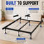 Structure de lit avancée en métal pour sommier et matelas, support central en fer, tête de lit amovible, sans bruit, assemblage facile sans outil, support à 6 pieds, très grand, noir-854999754-1044260458