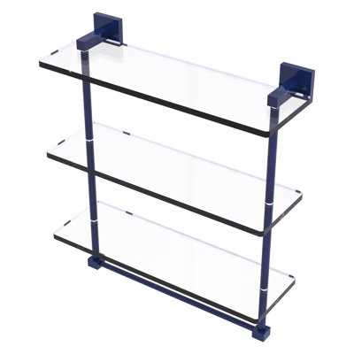 Étagère en verre à trois niveaux de la collection Montero avec barre à serviettes intégrée Montero