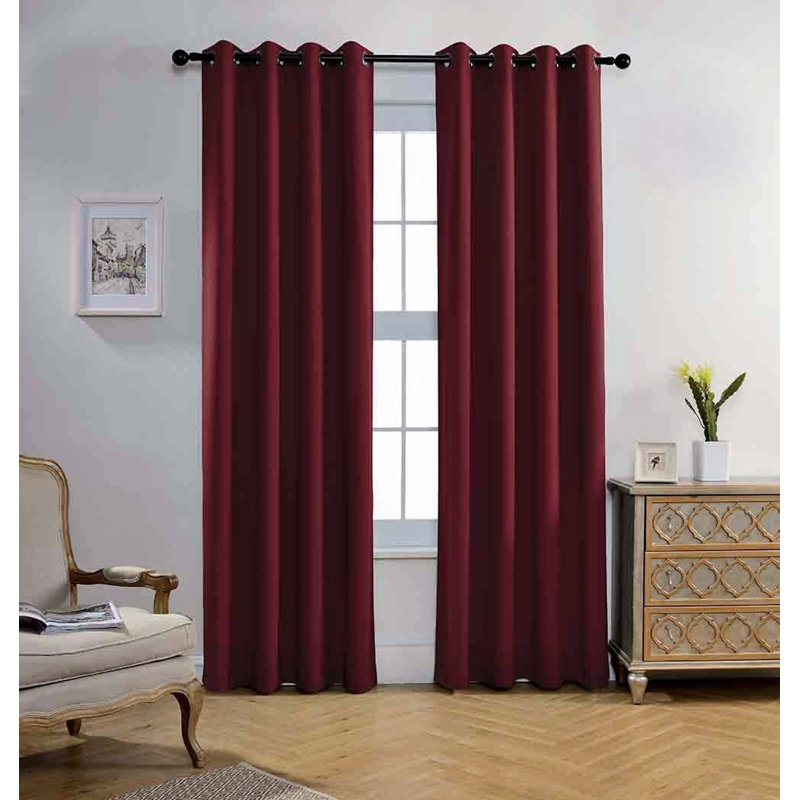 Rideaux en velours occultant de Noël pour votre maison et votre bureau, Rouge Bourgogne, l 52 po x L 120 po
