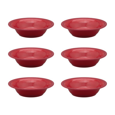 6-Piece Beaded 8 1/4" Melamine Bowl