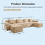 Canapé modulaire modulaire en forme de U sans siège à 4 places, canapé modulaire Cloud avec assise profonde, canapé modulaire moderne à 4 places avec coussins décoratifs et 2 repose-pieds amovibles, tissu en velours côtelé-382373459