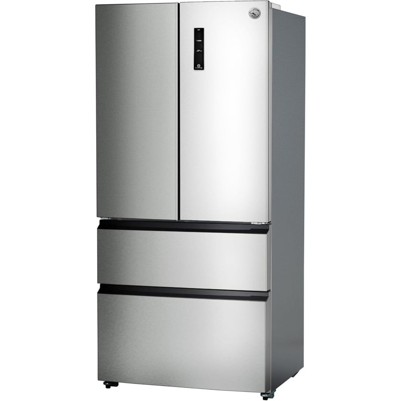 Commercial Cool 18.9 Cu. Ft. French Door Refrigerator, 33 Inch Wide Refrigerator with 2 Bottom Mount Freezer Drawers, Frost Free, LED Lighting, Digital Temperature Control, CCRF1890KS, Stainless Look