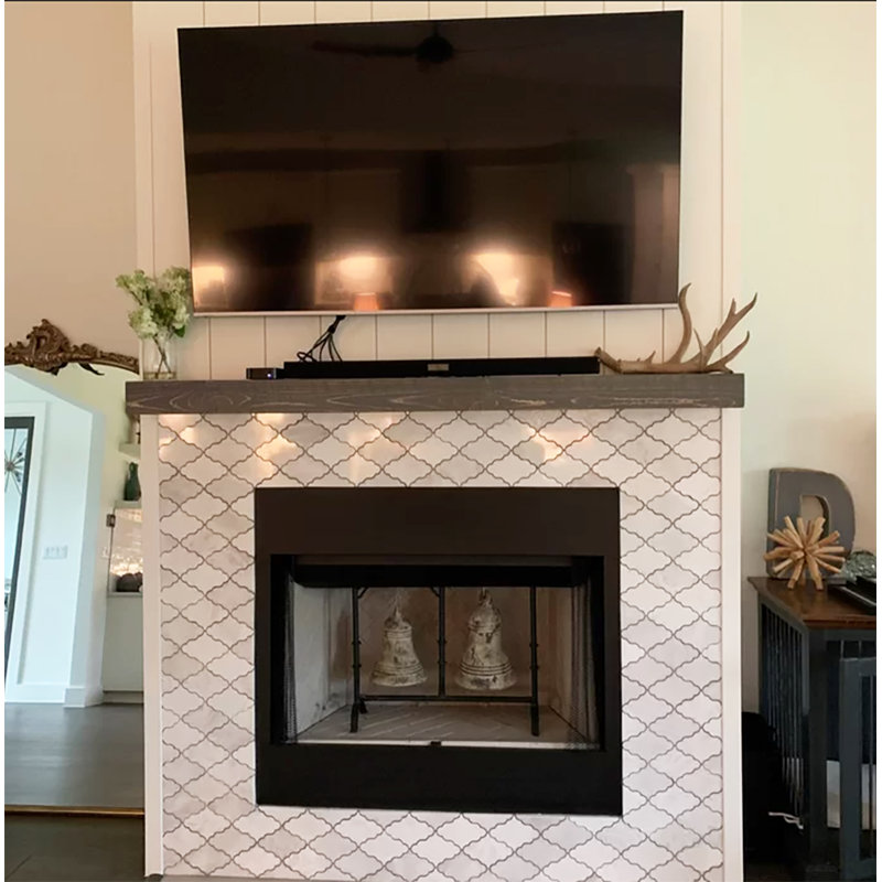 Anniek Fireplace Shelf Mantel, Gray, 84"
