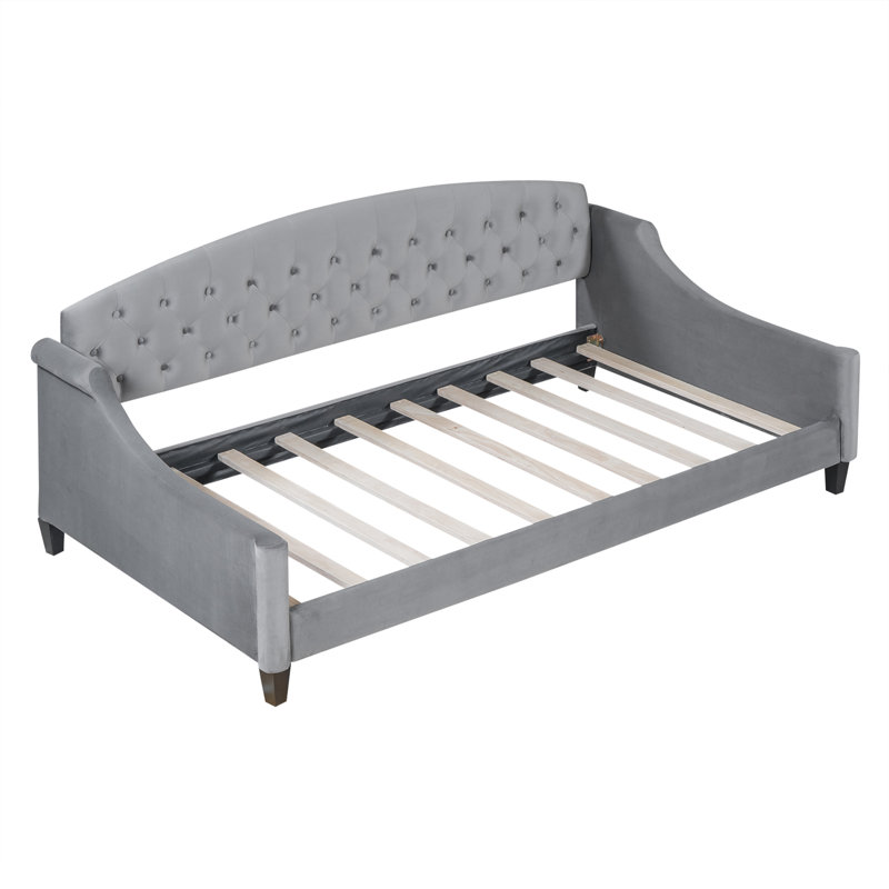 Glamorous Upholstered Daybed With Tufted Button Design For Versatile Living Spaces