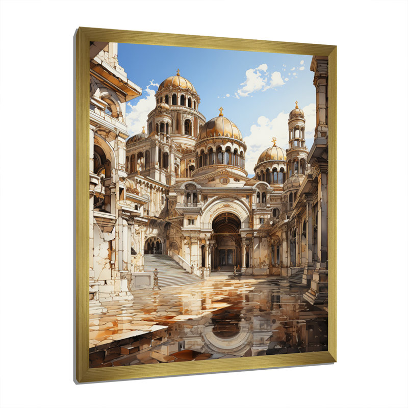 «Damaiah Emperor Justinian I Temple», reproduction sur toile, H 44 po x l 34 po x P 1,5 po, Encadrement doré