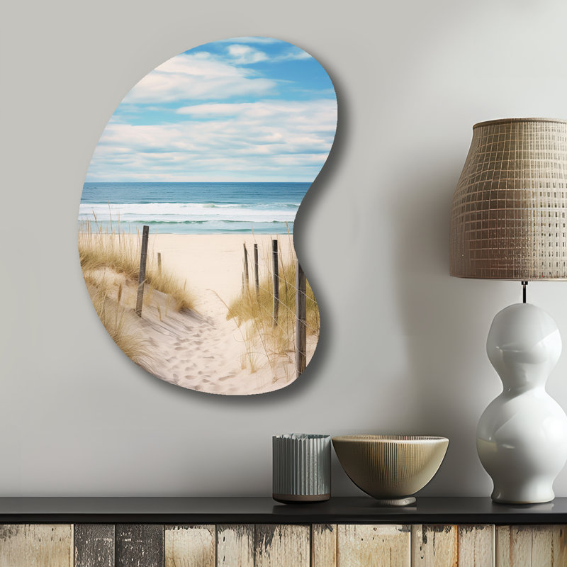 Rothschild - Coastal Beach Sand Boom Shape Asymmetric Metal Wall Sculpture, 31" H x 22" W
