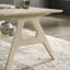 Table de bout avec tablette Mid-Century moderne en bois, finition blanc cassé