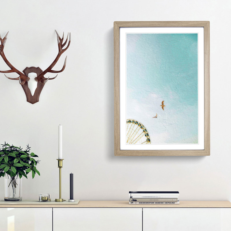 Birds - Picture Frame Painting Print, 48cm H x 36cm W x 2cm D, Oak Framed