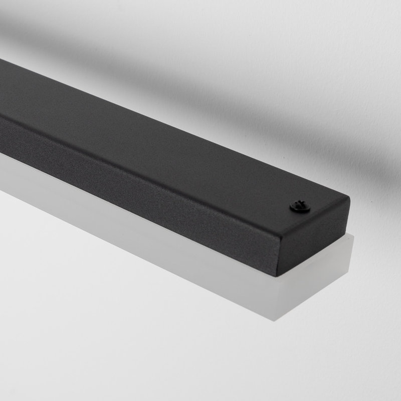Barre d'éclairage de salle de bain 1 lumière DEL Alfonza, Noir mat, Blanc chaud 3 000 K, L 36,61 po