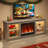 63" Fireplace TV Stand with Remote Control 23" Electric Fireplace Heater, LED Lighting, Timer, Over Heat Protection-1006076254