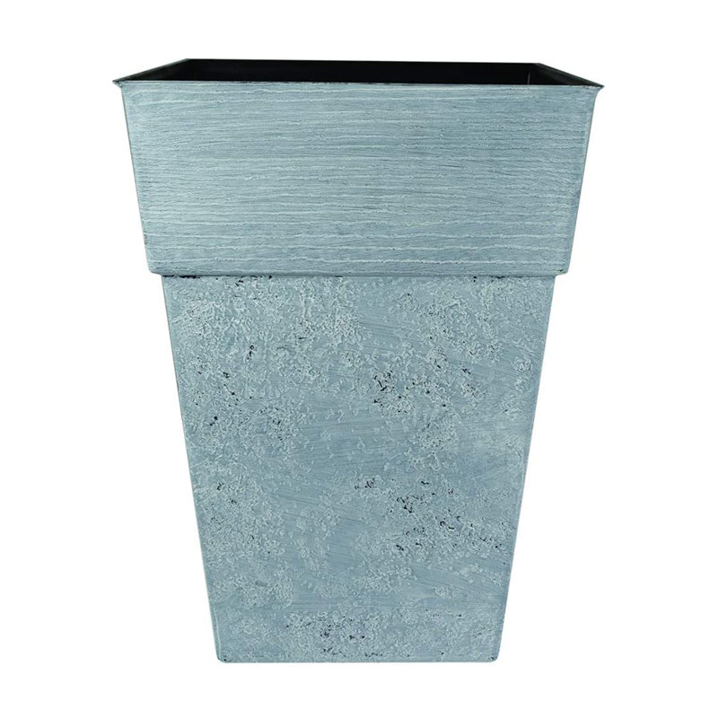 Ebern Designs Avino 13 Inch Square Resin Flower Planter Pot, Oxidized Black