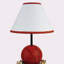 Lampe de table haute 15 po en polyrésine, forme de basketball, abat-jour cône en lin