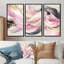 Ensemble de salon art mural abstrait rose et blanc captivant II-107213514-107213522